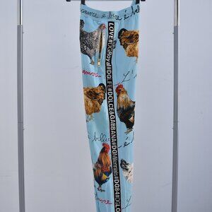 Dolce & Gabbana Rooster Print Joggers – Light Blue, Size 40